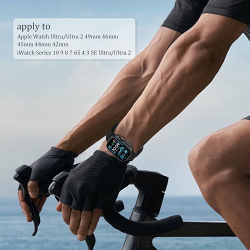 HASTHIP® Nylon Braided Band for Apple Watch Ultra/Ultra 2 49mm 46mm 45mm 44mm 42mm Women/Men, Adjustable Parachute Buckle Solo Loop Elastic Stretchy Straps for iWatch Series 10 9 8 7 6 5 4 3 SE Ultra