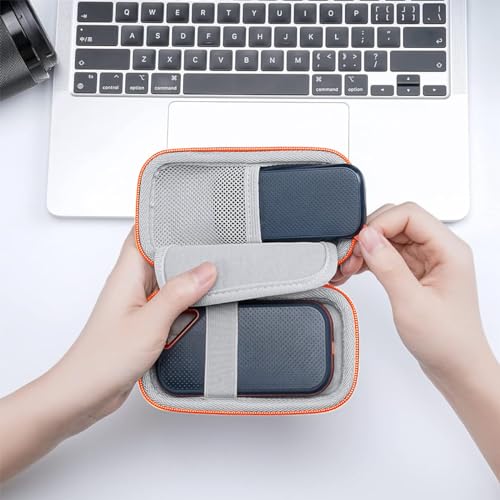 HASTHIP® BrandName Hard EVA Carrying Case for Crucial X8 Portable SSD 500GB 1TB 2TB 4TB, Water-Resistant Shockproof Travel Storage Bag with Strap & Mesh Pocket (Case Only)