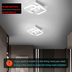 HASTHIP® Mall Ceiling Light Modern LED Acrylic Square Ceiling Lamp, 22W 6000K White Light Lighting Fixtures for Hallway