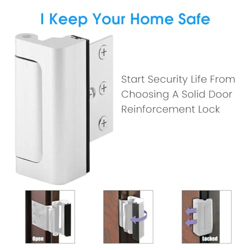 HASTHIP® Child-Proof Cabinet Lock Home Safety Door Lock Cupboard Door,Sliding 3 Inches Aluminum Alloy Security Screw Mounted Child Security for Closet