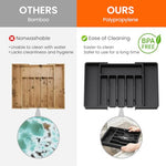 HASTHIP® Brick Brown Adjustable Silverware Drawer Organizer, Expandable Utensil Tray for Kitchen