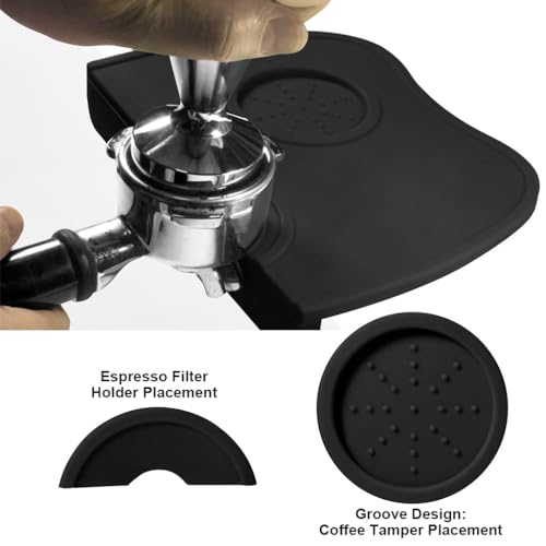 HASTHIP® Silicone Coffee Tamper Mat for Espresso Non-Slip Mat Countertop Protective Pad for Barista & Coffee Accessories, 17.5x12.5x0.6cm