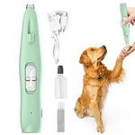 HASTHIP® Dog Paws Hair Trimmer, Low Noise Cat Foot Hair Trimmer with Cleaning Brush & Lubricating Oil, Pet Grooming Tool with LED & UV Light for Hair Around Paws, Buttocks, Wounds - USB Charging