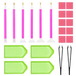 HASTHIP® Diamond Painting Kit Tool 5D Diamond Art Pen Kit with 6 Diamond Painting Pen, 2 Tweezer, 10 Glue Clays, 4 Diamond Tray, 5D Diamond Painting Tool Kits Accessories - 22 Pieces
