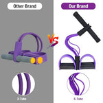 HASTHIP® 6-Tube Natural Latex Tension Rope Resistance Band Set for Workout, Home Gym & Stretching, Durable NBR Material, Non-Slip Foam Pedals & Handles, Portable Fitness Equipment for Men & Women