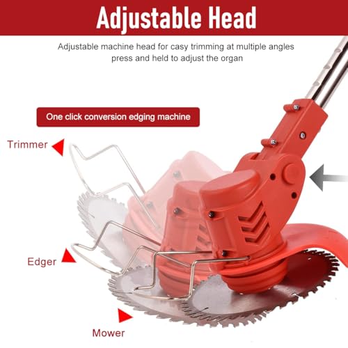 HASTHIP® Garden Electric Weed Eater - 24V Electric Cordless Grass Cutter/Brush Cutter Machine - Retractable Grass Trimmer with Blades - Electric Grass Cutter Machine for Garden (No Battery/Charger)