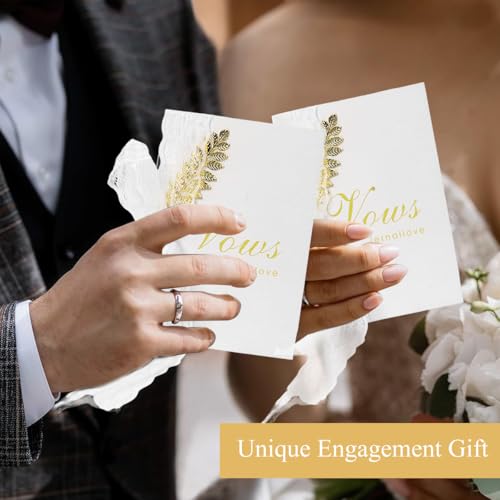 HASTHIP® Greeting Card for Love,2Pcs Gold Foil Elegant Wedding Vow Cards with 2Pcs Key Pens,Love Cards Best Wishes Card For Weddings And More Note Congratulations Keepsake for Brides Grooms.