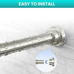 HASTHIP® Retractable Shower Curtain Rod 85-140cm, Heavy-Duty 22mm Stainless Steel, Adjustable Tension No Drill, Rustproof Window Wardrobe Room Divider Rod, Multi-Purpose Telescopic Hanging Bar