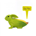 HASTHIP Miniature Garden Decor for Dollhouse and Plant Pots featuring Green Corn Bunny Figurine | Resin Home Decoration Gift