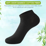 HASTHIP® 5Pairs Men's Ankle Socks, Bamboo Sock Breathable Sock Quarter Thin Ankle High Sock Comfort Cool soft Sock Arch Support for Men