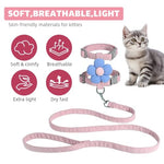 HASTHIP® Cat Harness with Leash for Kittens with Quick Release Buckle, Escape-Proof Cute Flower Cat Belt for Outdoor Walking & Travel (S, Chest 25-41cm, Neck 20-30cm)