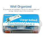 HASTHIP® 480Pcs Electronics Component Fun Kit with Power Supply Module, Jumper Wire, Precision Potentiometer, 830 tie-Points Breadboard Compatible with STM32, Raspberry Pi