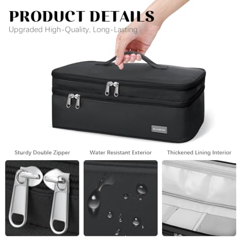 HASTHIP® Travel Storage Bag Compatible with Dyson Airwrap, Shark Flexstyle, Revlon Hair Dryer, Double Layer Portable Carrying Case with Organizer, Waterproof Protective Pouch for Hair Styling Tools