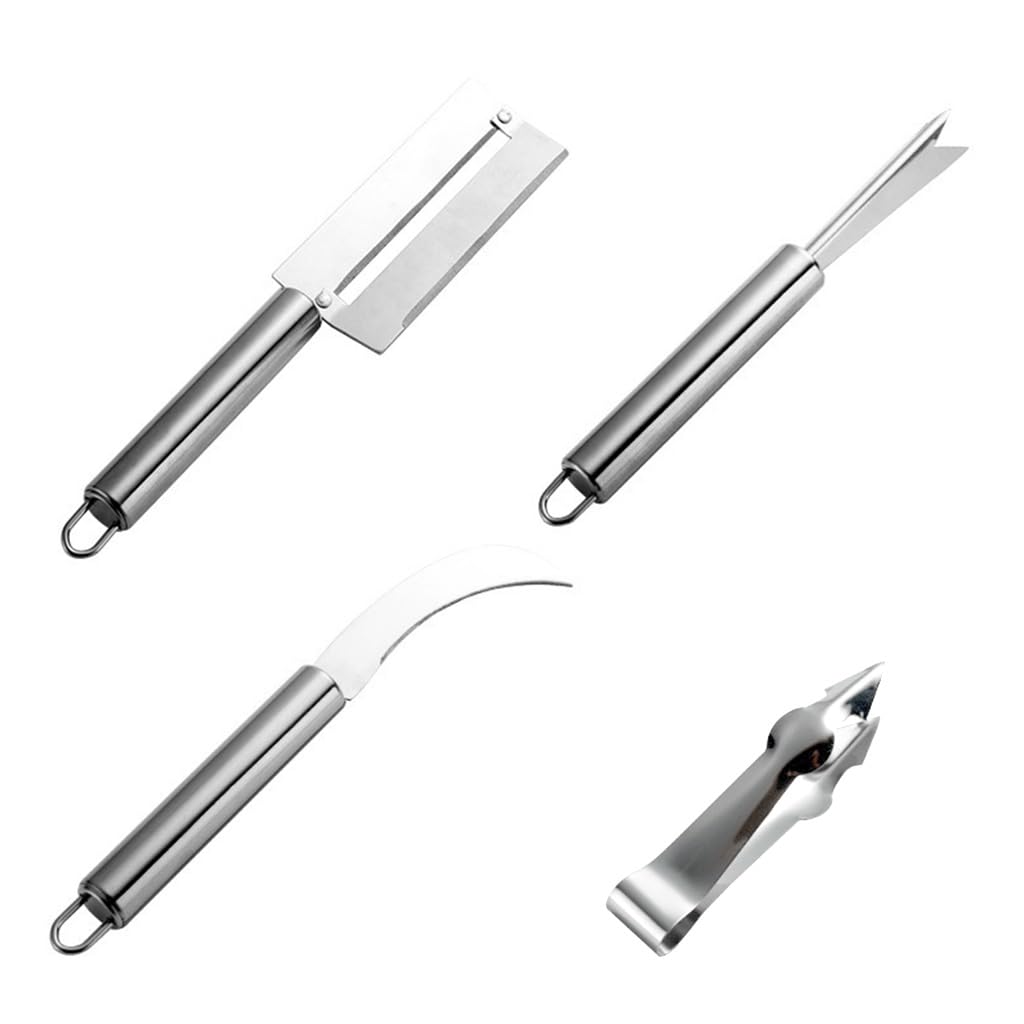 HASTHIP Pineapple Peeler Tool Set for Easy Fruit Prep featuring Curved Blade & Ergonomic Handles