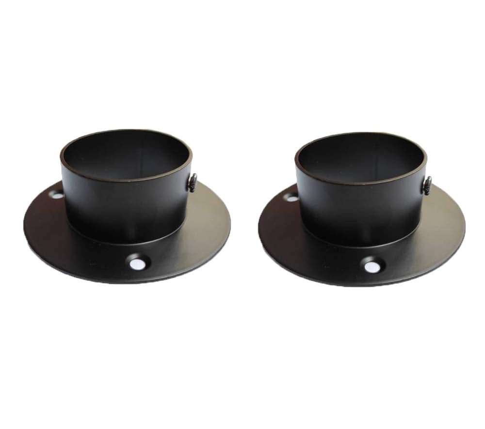 HASTHIP® 2Pcs Metal Curtain Rod Flange Mount Brackets, Stainless Steel Rod Socket Holders for 26mm Curtain Rod, Wall/Ceiling Mount with Set Screw