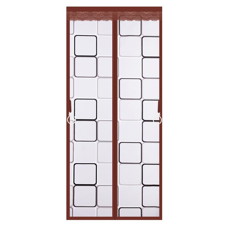 HASTHIP® Malla Antimosquitos para Puertas con Imán, Cubierta de Puerta PVC Aislada con Cinta Adhesiva, Cortina Privada a Prueba de Polvo y Viento 110x210 cm