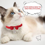 HASTHIP® Cat Collar, Adjustable Cat Belt, Strong Breakaway Buckle Cat Collar with Bell, Velvet Neck