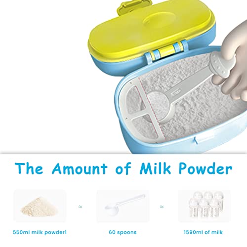 HASTHIP® 300g Baby Formula Dispenser with Scoop and Leveller, Foodgrade PP Double Layer Anti-Leak Milk Powder Dispenser Container, Baby Snack Storage Container for Outdoor Travel Home, BPA Free