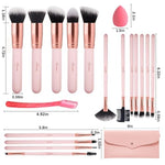 HASTHIP® Makeup Brush Set Professional 16PCS with Storage Pouch