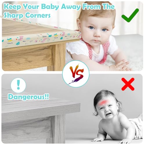 HASTHIP® 200cm x 8cm Baby Safety Edge & Corner Protector, Cartoon Print Soft Cushion Strip, Self-Adhesive Table & Furniture Guard, Child Proofing Bumper for Door Frame & Home