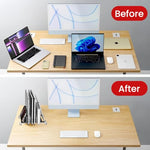 HASTHIP® Momax Adjustable Laptop Stand for Desk, Foldable Metal Laptop Table Holder with 360° Rotating Base, Compatible with MacBook, iPad, Tablet, Phone, E-Reader, Notebook, Cooling Aluminum Riser