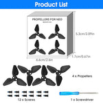 HASTHIP® 4Pcs Propellers for DJI Neo Drone, Low Noise Quick Release Blades Wings, High Resilient Replacement Props with Screws & Screwdriver for Neo Drone Accessories