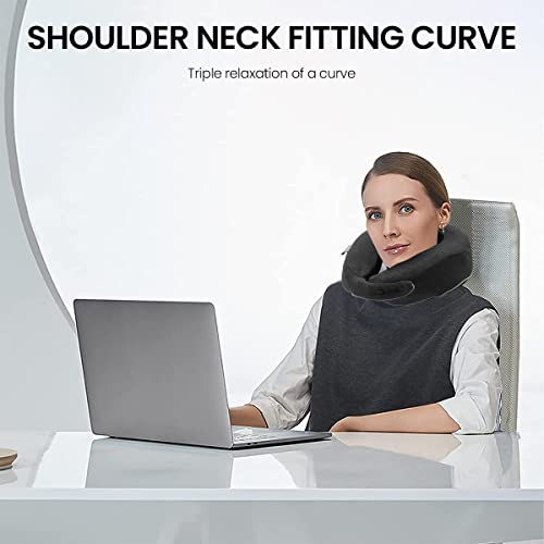 HASTHIP® Travel Neck Pillow,Memory Foam U-Shape Cushion,Adjustable Ergonomic Support for Head and Neck Foldable Airplane Pillow for Sleeping Portable Office Nap