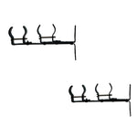 HASTHIP® Double Layer Wall Mounted Curtain Rod Brackets with Screw Kit, Telescopic Carbon Steel Curtain Holders, Black Finish Drapery Rod Support Brackets for Window Treatment Hardware