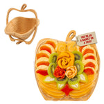 HASTHIP Foldable Bamboo Fruit Basket with Space-Saving Design and Stable Cross-Support Base