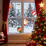 HASTHIP Christmas Window Clings, 4 Sheets with 46 Double-Sided Festive Decals for Smooth Glass