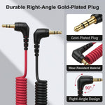 HASTHIP 2-Pack TRS to TRS Coiled 3.5mm Microphone Cable with Gold-Plated Connectors