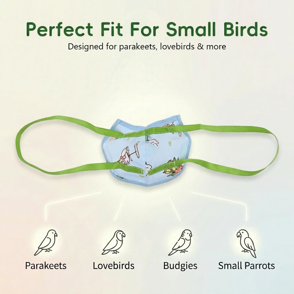 HASTHIP Escape Proof Bird Carrier Harness Bag for Parakeets & Lovebirds XL