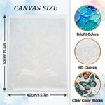 HASTHIP Paint by Numbers Kit with Preprinted Linen Canvas, Numbered Acrylic Paints and Three Brushes