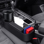HASTHIP® 3in1 Car Seat Gap Filler Organizer with Cup Holder&Car Tissue Holder,Multipurpose Seat Gap Storage Box