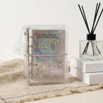 HASTHIP M5 Refillable Five-Hole Planner Binder with Silvery Transparent Cover and DIY Pages