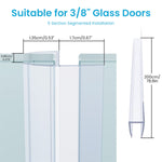 HASTHIP® 6.6Ft/2M Shower Door Side Seal Strip, Silicone Bathroom Glass Door Side Seal Strip, Frameless Glass Door Seal Strip Stop Shower Leaks and Create a Water Barrier (10mm Thickness)