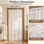 HASTHIP Self-Adhesive Lace Sheer Door Curtain, 100 by 240 cm, No-Drill Hook-and-Loop Mount