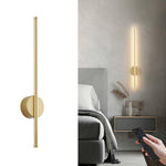 HASTHIP® Modern Wireless Wall Sconces with Rechargeable Battery, Dimmable LED Light with Remote Control, 3 Color Temperatures, 350° Rotation, 6000mAh Long Battery Life, Gold 23.6in for