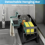 HASTHIP® Sponge Holder for Kitchen Sink, Stainless Steel Sink Caddy with Self Drain Tray, Rustproof Kitchen Sink Organizer Brush Caddy Sponge Rack for Kitchen Accessories, 23x10x12cm