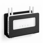 HASTHIP Adhesive Router Wall Shelf in Black Steel with Ventilation and Drill-Free Space-Saving Design