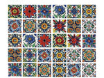 HASTHIP Peel and Stick Tile Decals, 30 Vinyl Stickers, 10 x 10 cm Mediterranean Floral Patterns