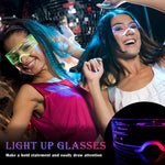 HASTHIP® LED Light Up Glasses For Party LED Glasses For Adults Kids Futuristic Sunglasses Cosplay Costume