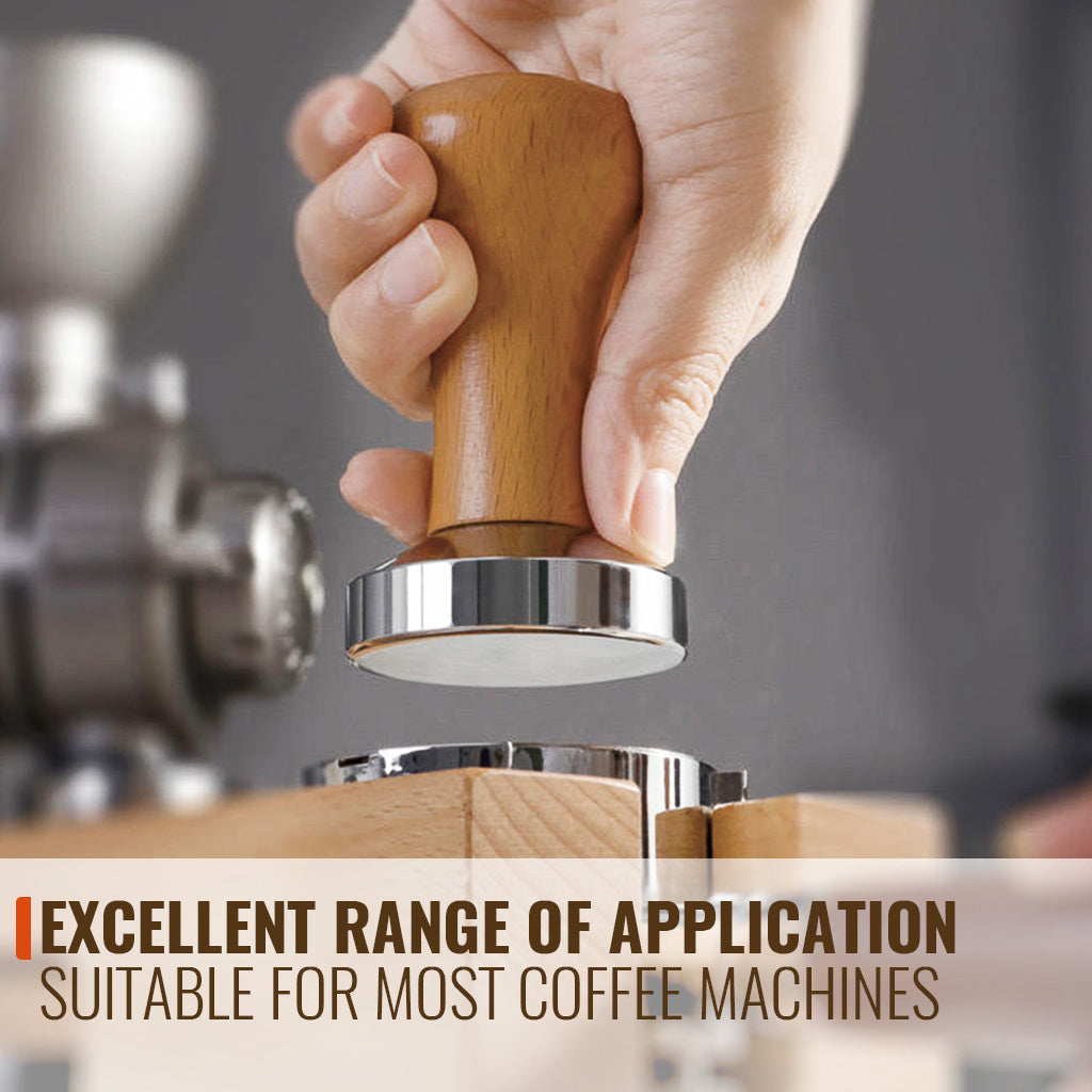 HASTHIP® Espresso Tamper, Heavy Duty Stainless Steel Coffee Tamper, Refined Handle and Stainless Steel Flat Base Handle Espresso Tamper, for Coffee Machine Accessories Tool(53MM)