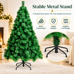 HASTHIP 5 Pies Artificial Christmas Tree with Realistic Green Pine Needles and Detachable Metal Stand