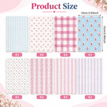 HASTHIP Vintage Stripe Scrapbook Paper, 24 Single-Sided Sheets, 4.1 x 5.8 Inches