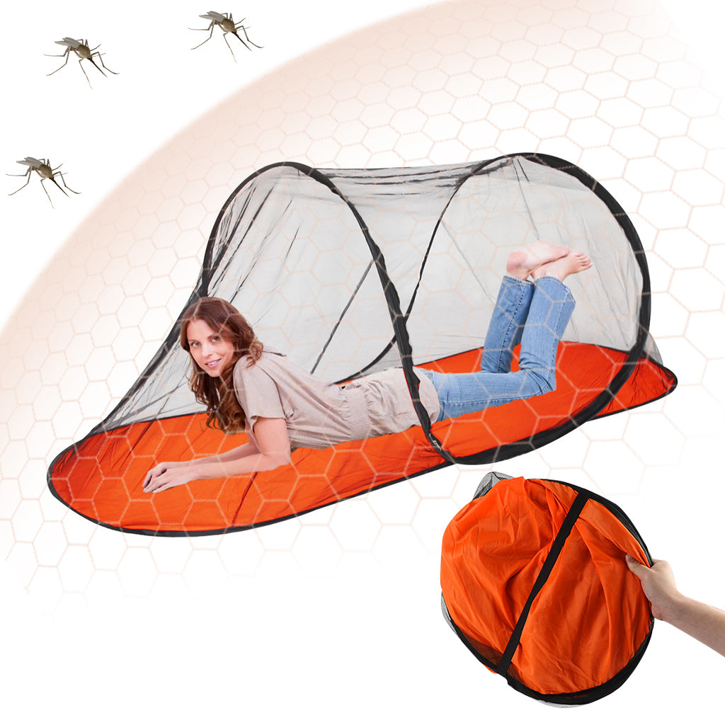 HASTHIP® Folding Mosquito Net Travel Pop-up Mosquito Net Tent-like Zipping Up Mosquito Net Camping Mosquito Net Waterproof Oxford Cloth Mosquito Net for Hotel, Camping, Hotel, 200x72x70cm
