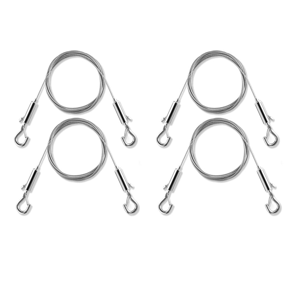 HASTHIP Hooks for Picture Hanging with 1m Adjustable Stainless Steel Wire under 50kg | 2Pcs Set