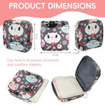 HASTHIP® 2Pcs Sanitary Napkin Storage Bag, Cartoon Cotton Menstrual Pad Bag with Zipper, Multi-Purpose Mini Cosmetic Toiletry Pouch, Waterproof Travel Makeup Organizer for Pads, Lipstick, Wash