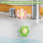 HASTHIP Silicone Sink Overflow Hole Covers for Bathroom Vanities with Flower Design Pack of 3