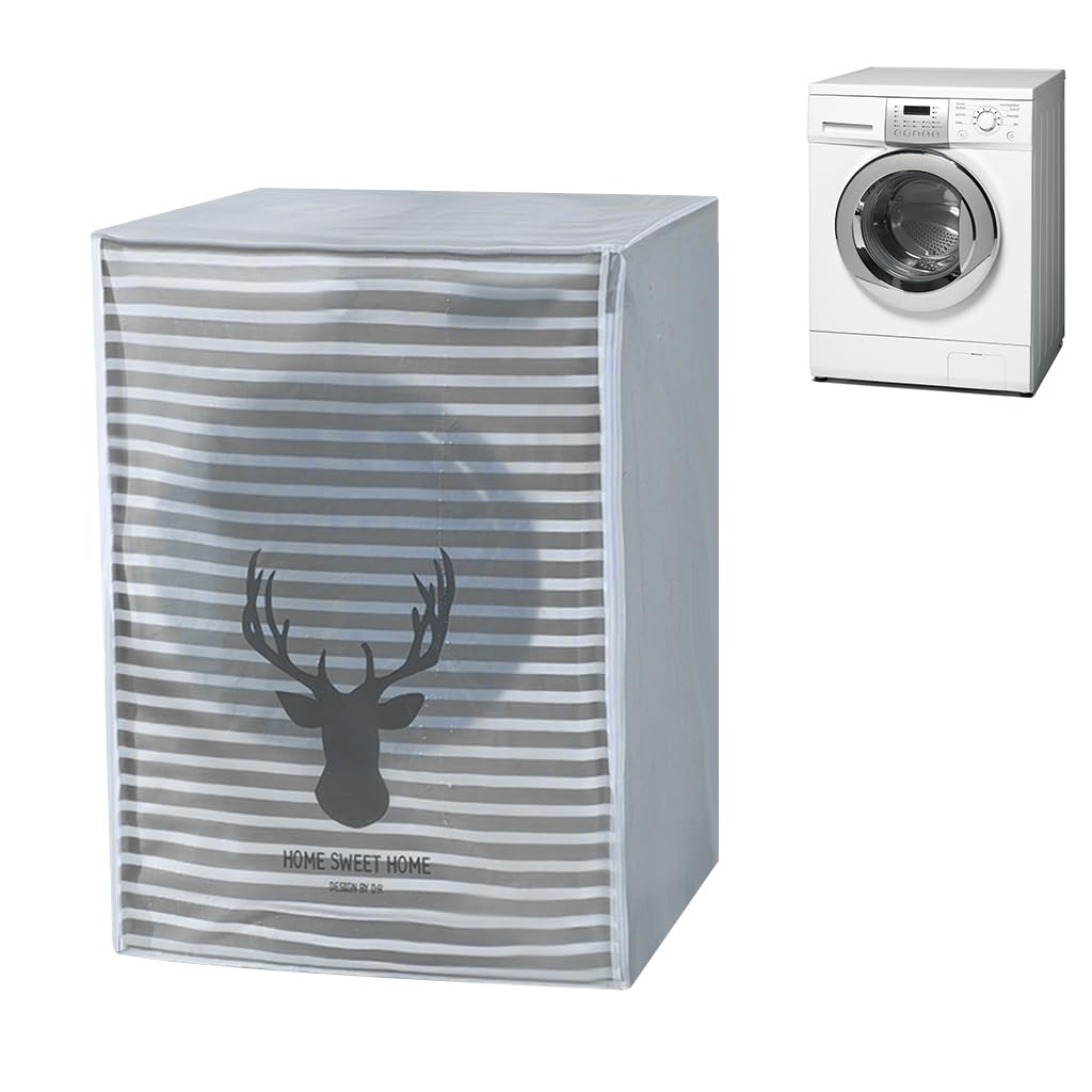 HASTHIP Washing Machine Dust Cover for Front Load Washer with Zipper Front | 56x60x83cm Waterproof PEVA
